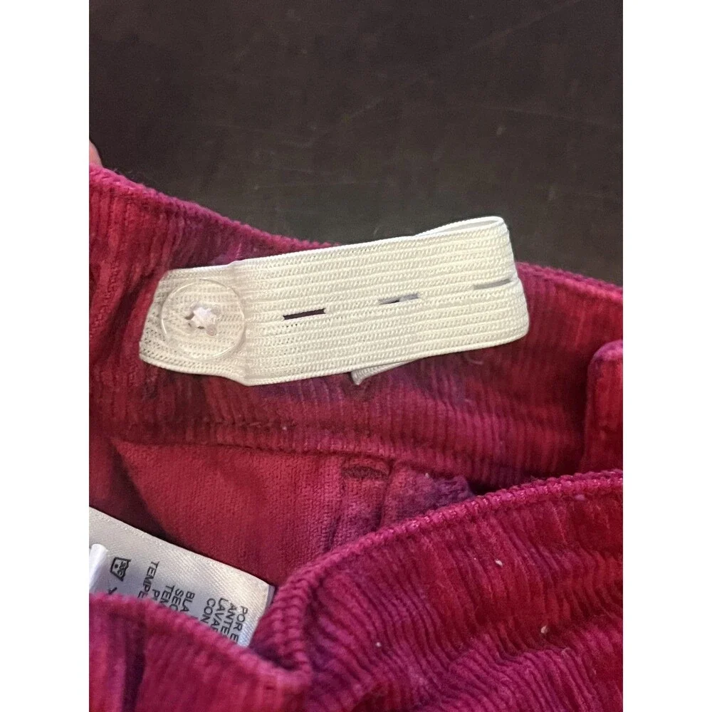 Vineyard Vines Pants Girls 6 Pink Corduroy Adjustable Waist Raw Hem Stretch